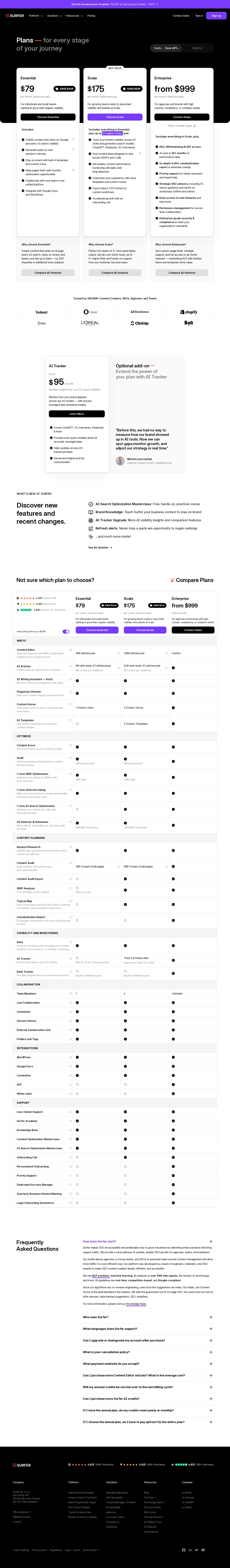 AI-search visibility pivot; Enterprise floor set at 'from $999/mo' - Following the Oct 2025 Positive Group acquisition, Scale's headline becomes AI-v