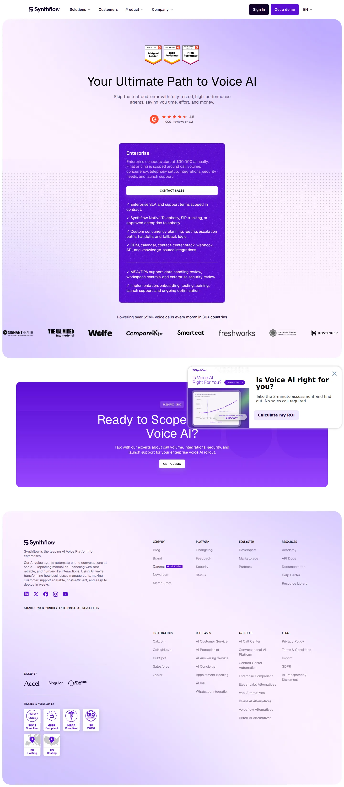 PAYG removed — pricing page is now Enterprise-only - Synthflow removed the self-serve Pay-As-You-Go path from its pricing page. The p