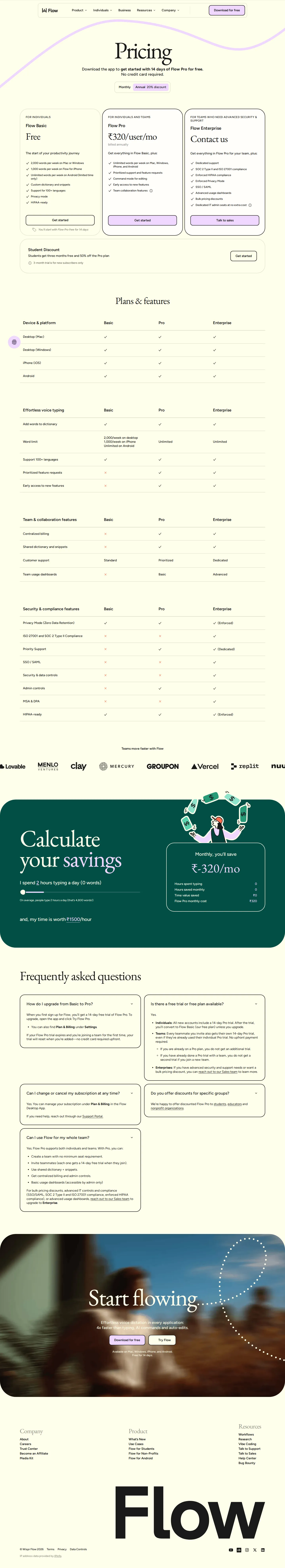 Country-localized (PPP) list pricing - Wispr Flow starts rendering its list price in the visitor's local currency. The 